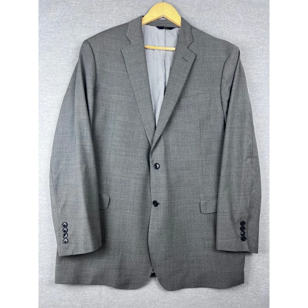 Brooks Brothers 346 Explorer Fitzgerald Fit‎ Grey Wool Blend Suit Jacket 46L